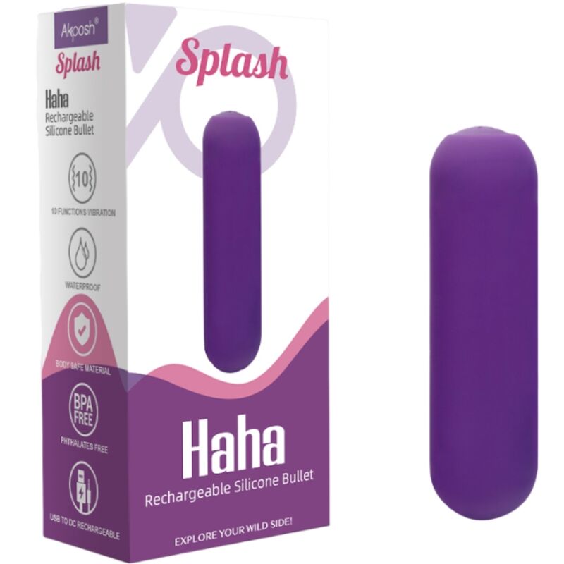 ARMONY - SPLASH HAHA BALA VIBRADORA SILICONA 10 VIBRACIONES 75 X 19 CM MORADO ARMONY STIMULATORS