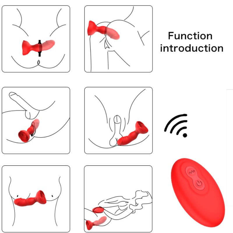 ARMONY - EXTREME A BLOOM ROSA VIBRADOR & PLUG ANAL CONTROL REMOTO ROJO ARMONY ANAL