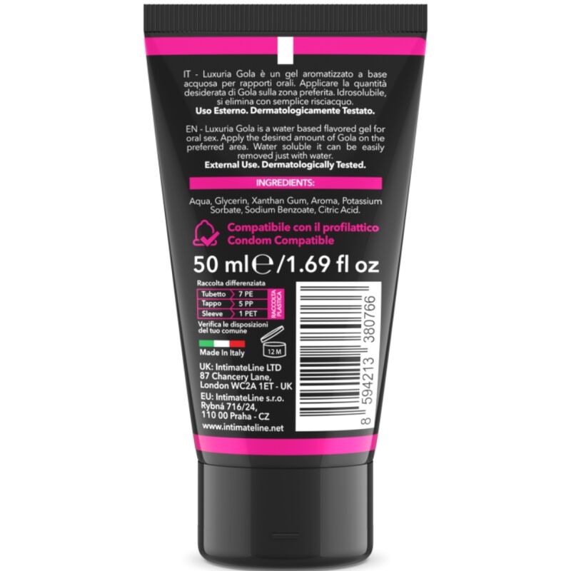 INTIMATELINE LUXURIA - GOLA GEL ORAL CEREZA 50 ML INTIMATELINE LUXURIA