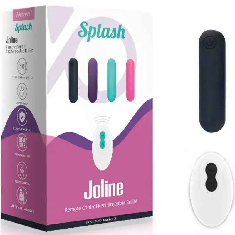 ARMONY - SPLASH JOLINE BALA VIBRADORA SILICONA CONTROL REMOTO 10 VIBRACIONES 65 X 15 CM NEGRO ARMONY STIMULATORS