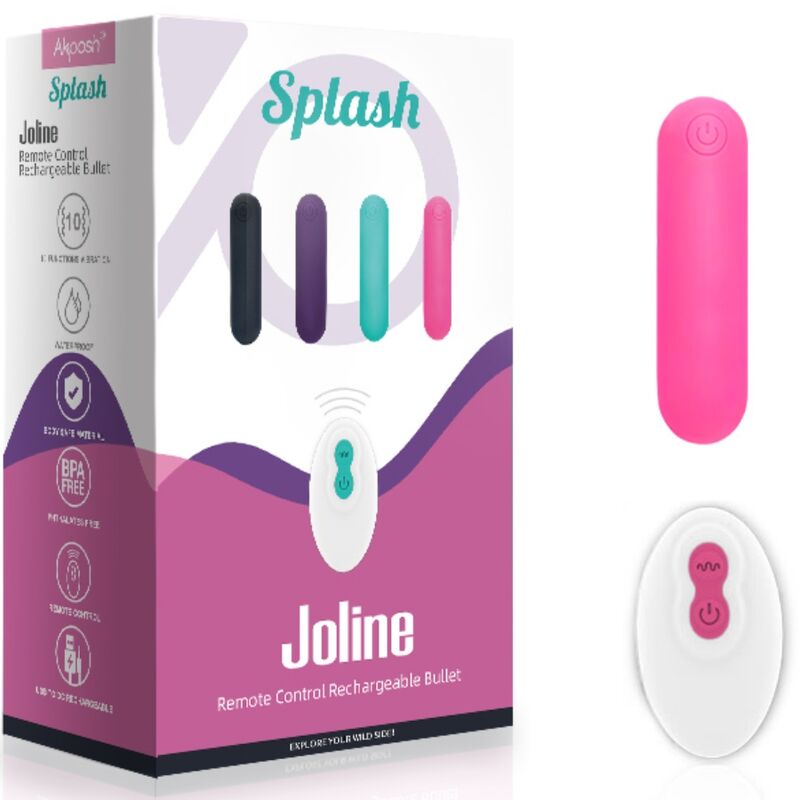 ARMONY - SPLASH JOLINE BALA VIBRADORA SILICONA CONTROL REMOTO 10 VIBRACIONES 65 X 15 CM ROSA ARMONY STIMULATORS