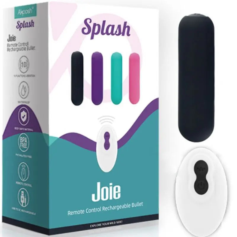 ARMONY - SPLASH JOIE BALA VIBRADORA SILICONA CONTROL REMOTO 10 VIBRACIONES 75 X 19 CM NEGRO ARMONY STIMULATORS