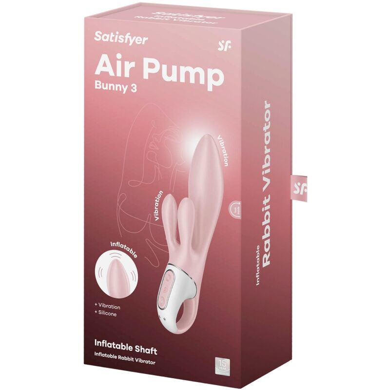 SATISFYER - AIR PUMP BUNNY 3 INFLABLE VIBRADOR RABBIT ROSA SATISFYER VIBRATOR