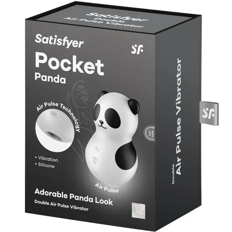 SATISFYER - POCKET PANDA ESTIMULADOR & VIBRADOR BLANCO Y NEGRO SATISFYER AIR PULSE