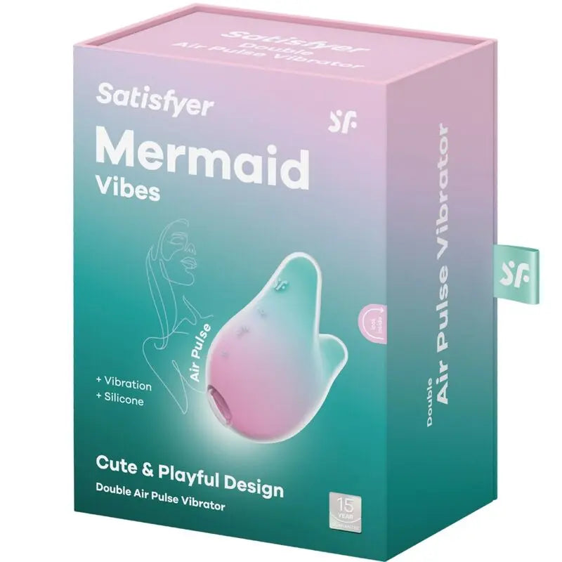 SATISFYER - MERMAID VIBES ESTIMULADOR & VIBRADOR MENTA Y ROSA SATISFYER AIR PULSE
