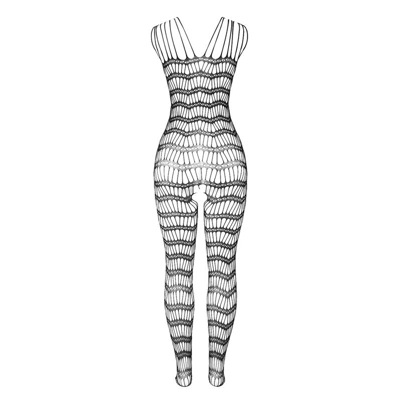 SUBBLIME - 951696 BODYSTOCKING CROTCHLESS DE REJILLA CON TIRAS EN HOMBROS NEGRO TALLA ÚNICA SUBBLIME BODYSTOCKINGS