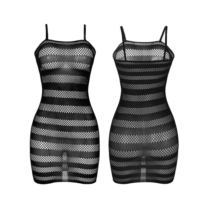SUBBLIME - 951733 VESTIDO DE REJILLA CON FRANJAS NEGRO TALLA ÚNICA SUBBLIME DRESSES