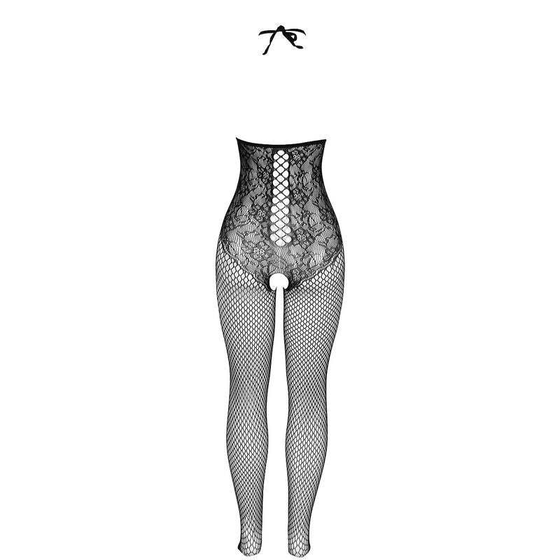 SUBBLIME - 951849 BODYSTOCKING DE REJILLA COPA ABIERTA Y CUELLO HALTER NEGRO TALLA ÚNICA SUBBLIME BODYSTOCKINGS