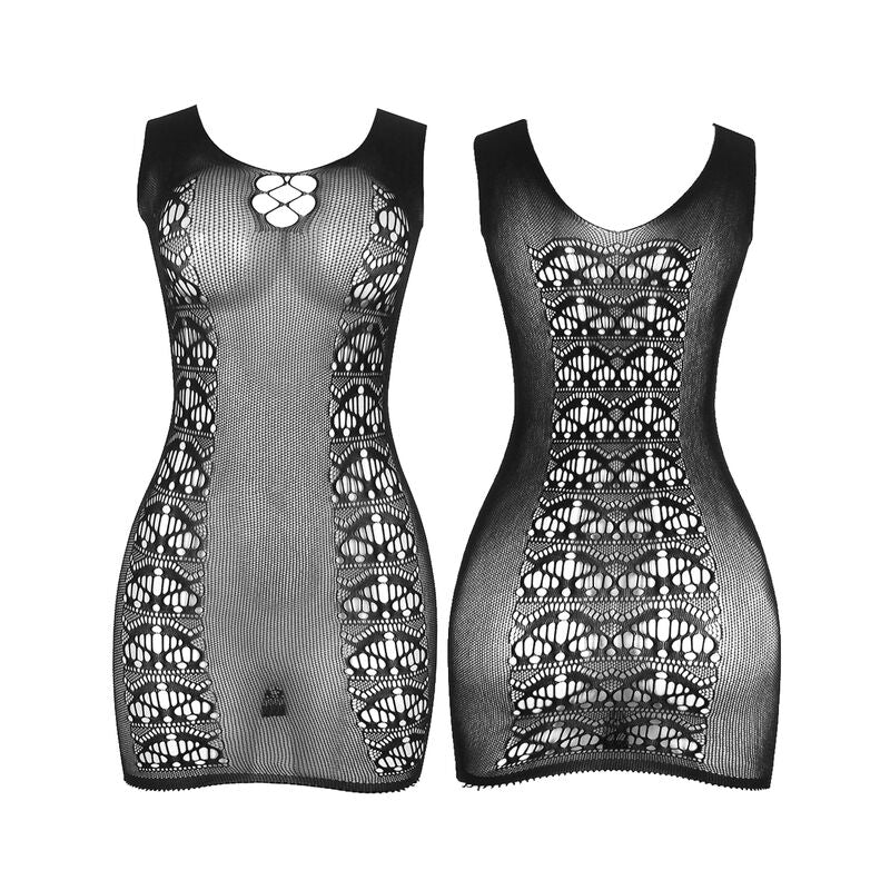 SUBBLIME - 952167 VESTIDO DE REJILLA CORTO ELÁSTICO NEGRO TALLA ÚNICA SUBBLIME DRESSES