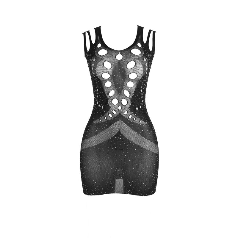 SUBBLIME - 952198 VESTIDO DE REJILLA CON DIAMANTES BRILLANTES NEGRO TALLA ÚNICA SUBBLIME DRESSES