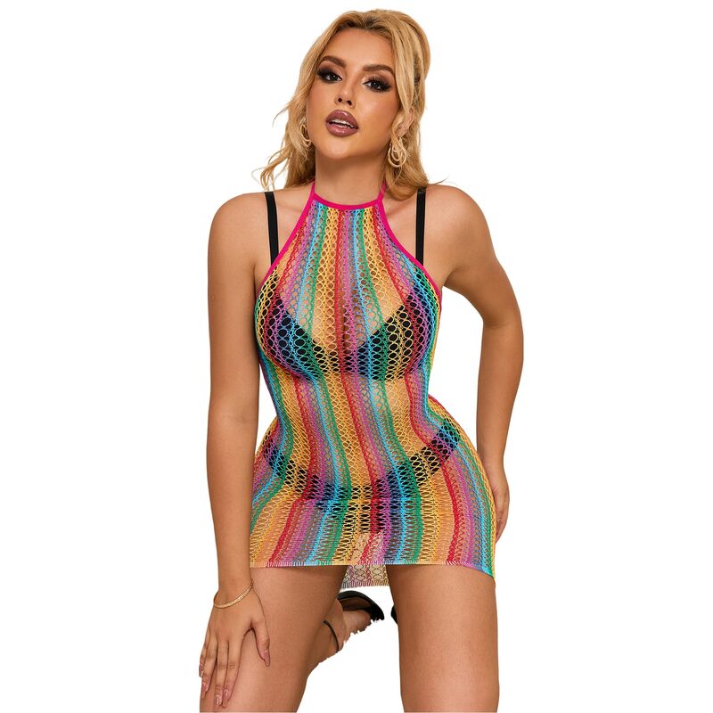 SUBBLIME - 952341 VESTIDO DE REJILLA ARCOIRIS TALLA ÚNICA SUBBLIME DRESSES