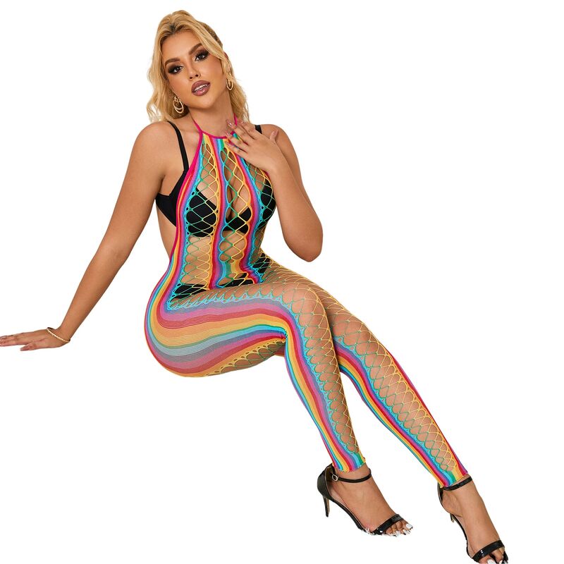 SUBBLIME - 952358 VESTIDO DE REJILLA CUELLO HALTER ARCOIRIS TALLA ÚNICA SUBBLIME DRESSES