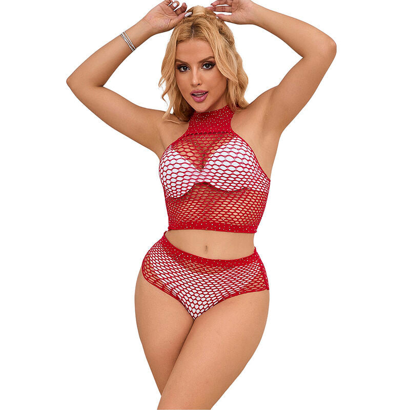 SUBBLIME - 952402 SET DE REJILLA CON BRILLANTES ROJO TALLA ÚNICA SUBBLIME SETS