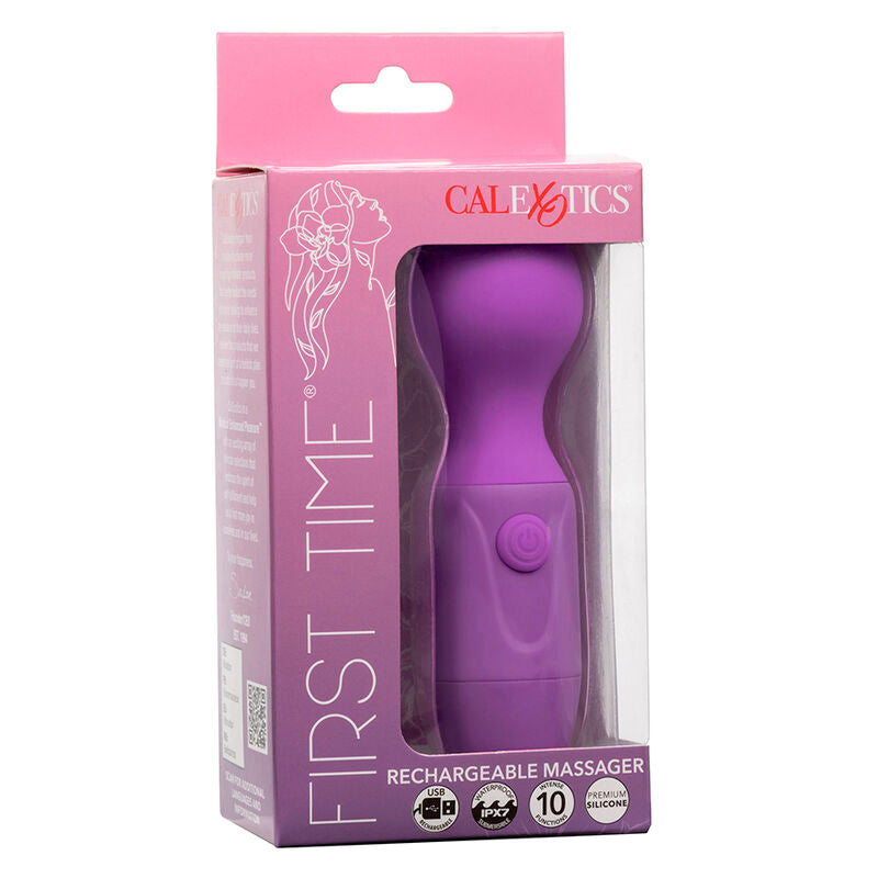 CALEXOTICS - FIRST TIME MASAJEADOR RECARGABLE 10 VIBRACIONES VIOLETA CALEXOTICS