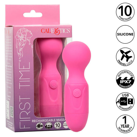 CALEXOTICS - FIRST TIME MASAJEADOR RECARGABLE 10 VIBRACIONES ROSA CALEXOTICS