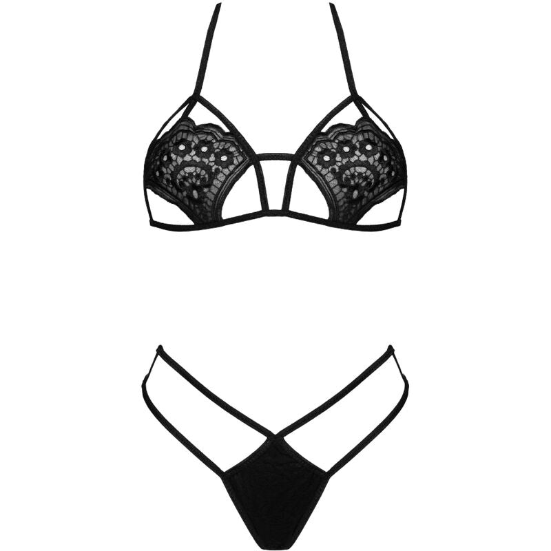 LIVCO CORSETTI FASHION - JIMENA LC 20216 SUJETADOR + TANGA NEGRO TALLA ÚNICA LIVCO CORSETTI SETS