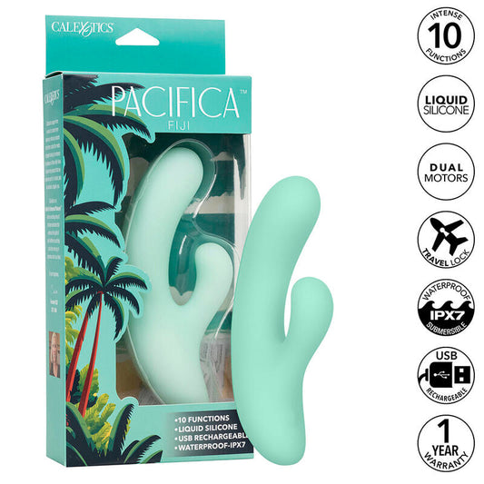 CALEXOTICS - PACIFICA FIJI VIBRADOR Y ESTIMULADOR PUNTO G 10 VIBRACIONES AQUA CALEXOTICS