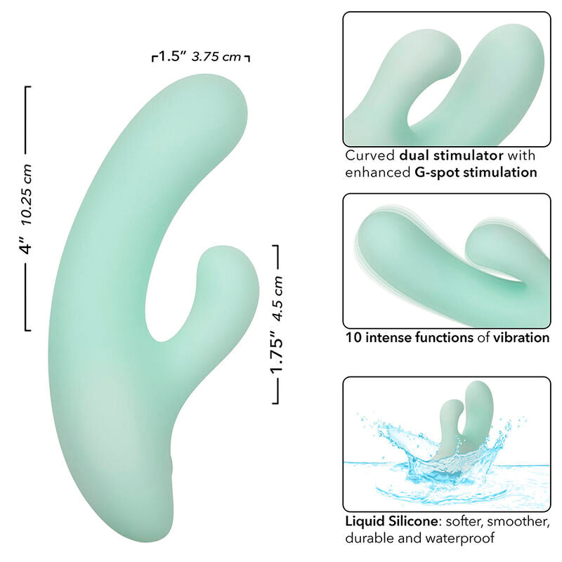 CALEXOTICS - PACIFICA FIJI VIBRADOR Y ESTIMULADOR PUNTO G 10 VIBRACIONES AQUA CALEXOTICS