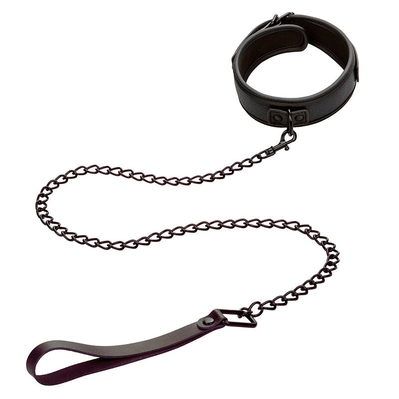 CALEXOTICS - NOCTURNAL COLLAR Y CORREA CUERO AJUSTABLE NEGRO CALEXOTICS