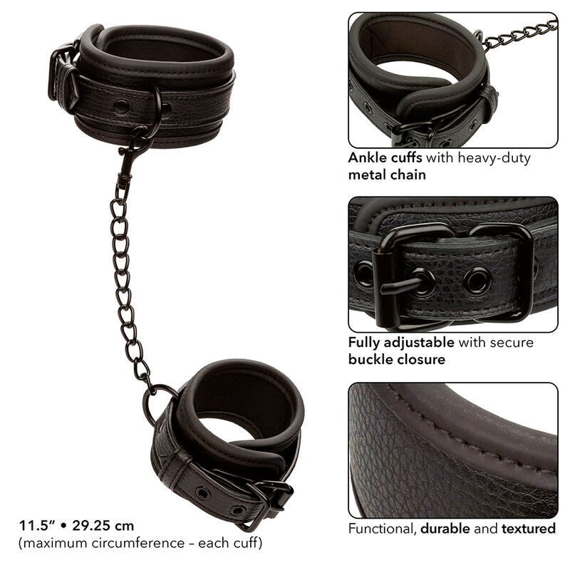CALEXOTICS - NOCTURNAL ESPOSAS DE TOBILLO CUERO AJUSTABLE NEGRO CALEXOTICS