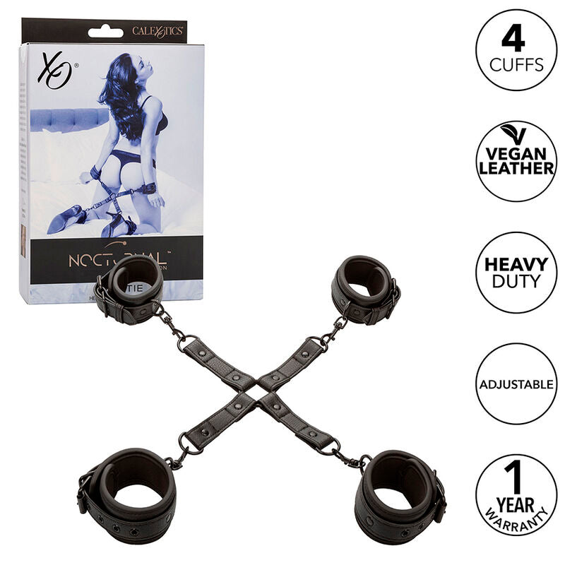 CALEXOTICS - NOCTURNAL CONECTOR HOG TIE CUERO AJUSTABLE NEGRO CALEXOTICS