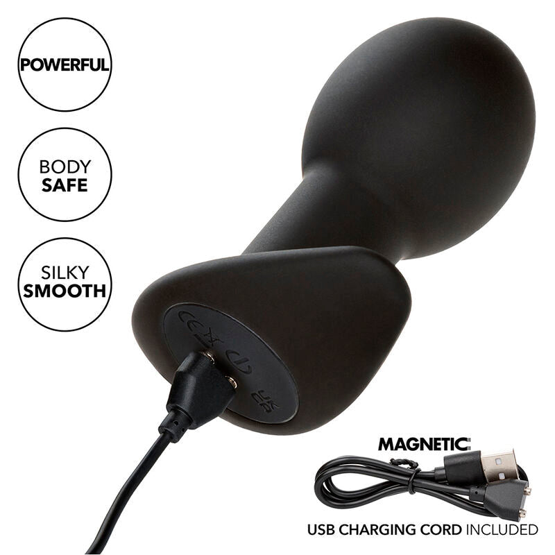 CALEXOTICS - ROCK BOTTOM PLUG ANAL 10 VIBRACIONES SILICONA NEGRO CALEXOTICS