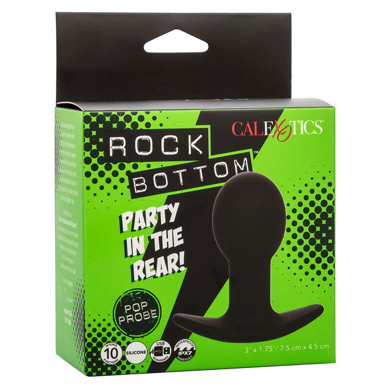 CALEXOTICS - ROCK BOTTOM PLUG ANAL 10 VIBRACIONES SILICONA NEGRO CALEXOTICS