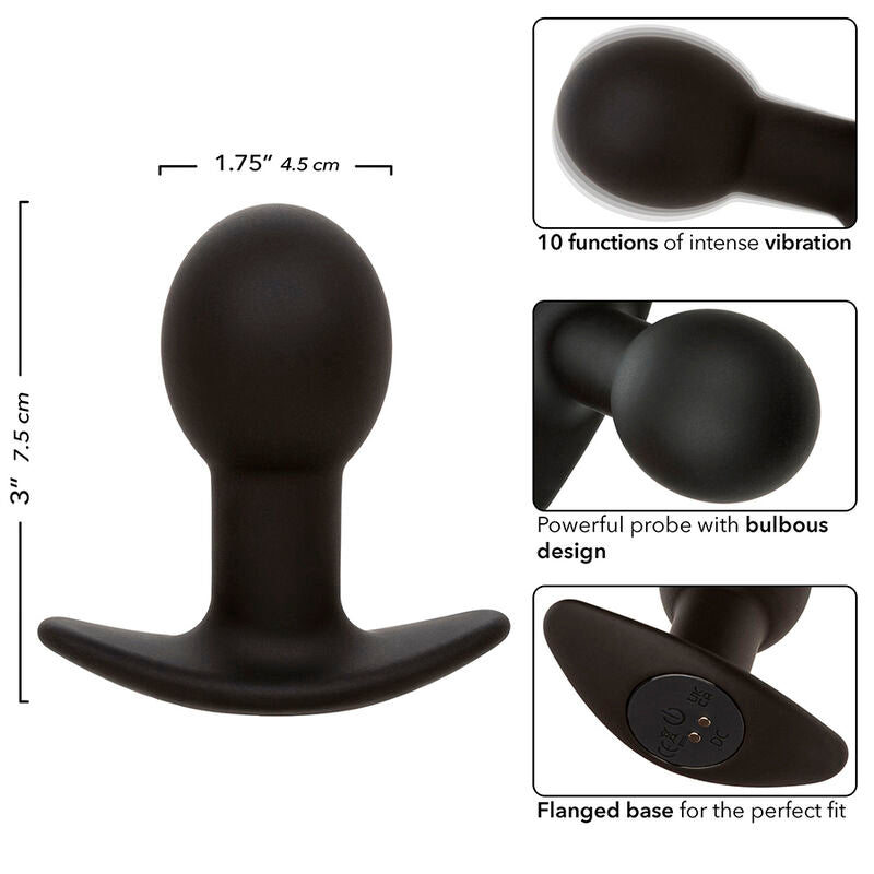 CALEXOTICS - ROCK BOTTOM PLUG ANAL 10 VIBRACIONES SILICONA NEGRO CALEXOTICS