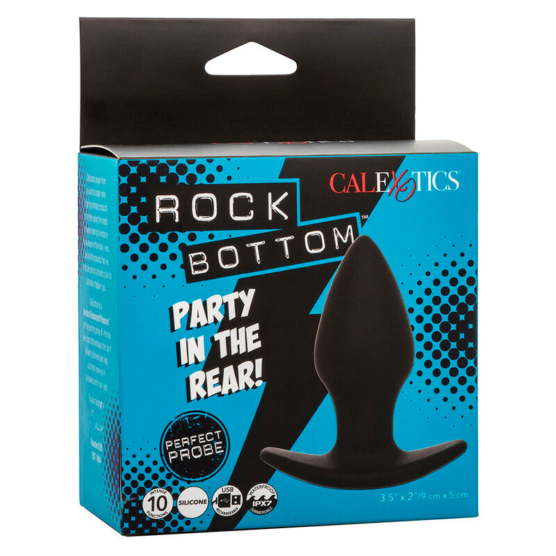 CALEXOTICS - ROCK BOTTOM PERFECT PLUG ANAL 10 VIBRACIONES SILICONA NEGRO CALEXOTICS