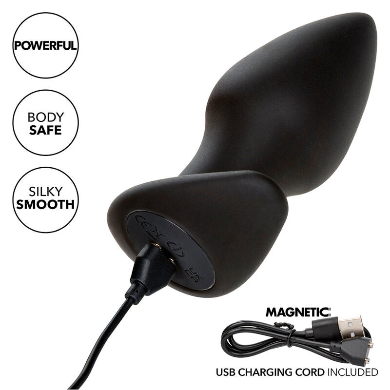 CALEXOTICS - ROCK BOTTOM PERFECT PLUG ANAL 10 VIBRACIONES SILICONA NEGRO CALEXOTICS
