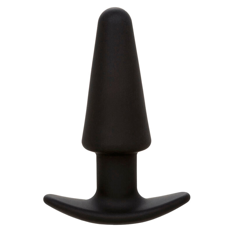 CALEXOTICS - ROCK BOTTOM PLUG ANAL CÓNICO 10 VIBRACIONES SILICONA NEGRO CALEXOTICS