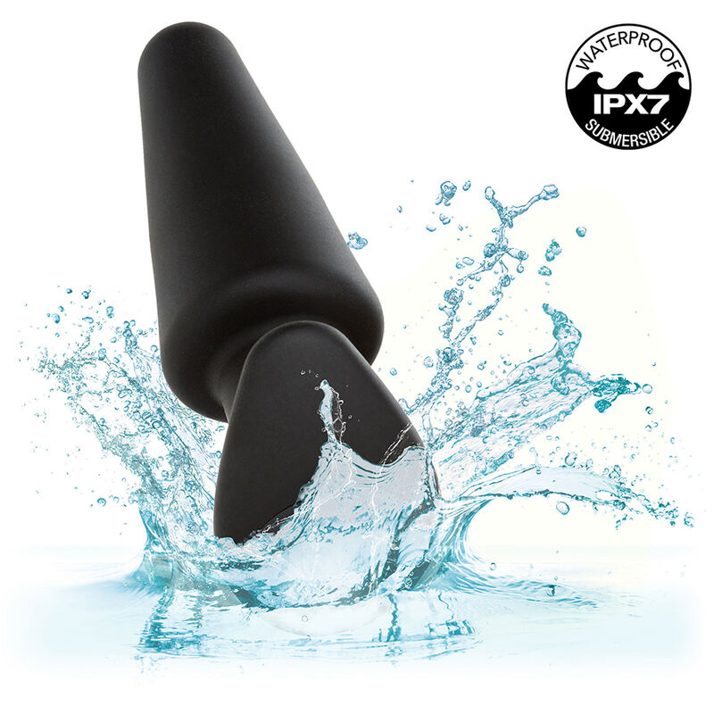 CALEXOTICS - ROCK BOTTOM PLUG ANAL CÓNICO 10 VIBRACIONES SILICONA NEGRO CALEXOTICS