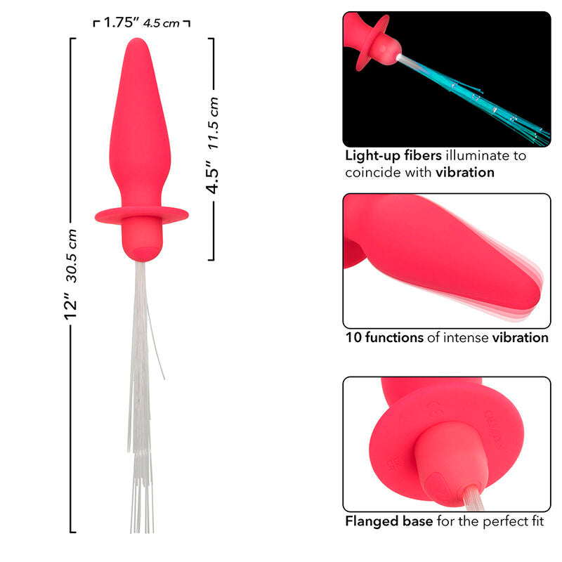 CALEXOTICS - SOUTHERN LIGHTS LIGHT UP PLUG ANAL CON LUCES 10 VIBRACIONES SILICONA ROSA CALEXOTICS