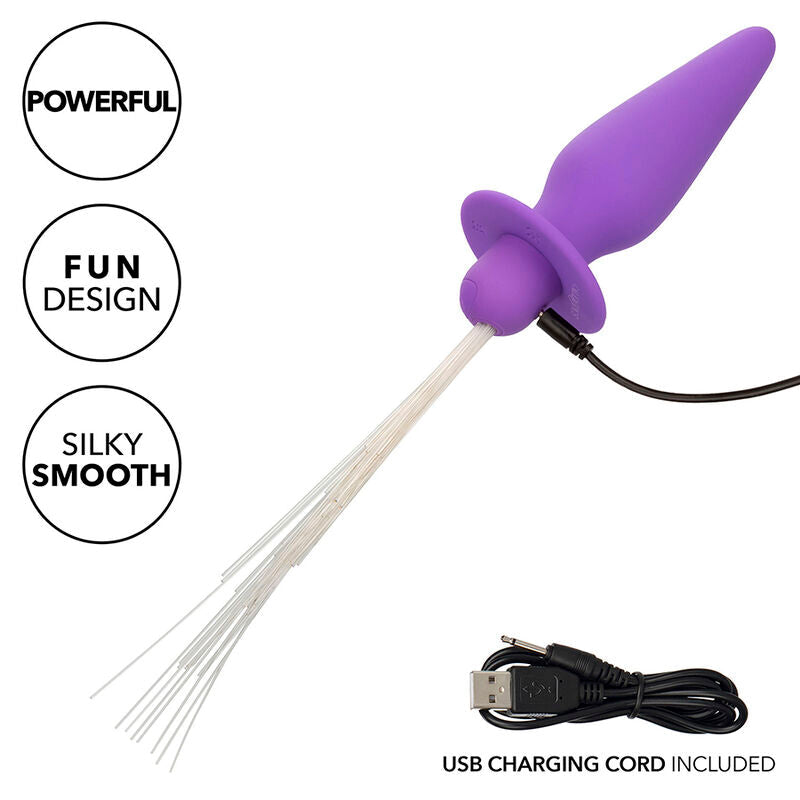CALEXOTICS - SOUTHERN LIGHTS LIGHT UP PLUG ANAL CON LUCES 10 VIBRACIONES SILICONA VIOLETA CALEXOTICS