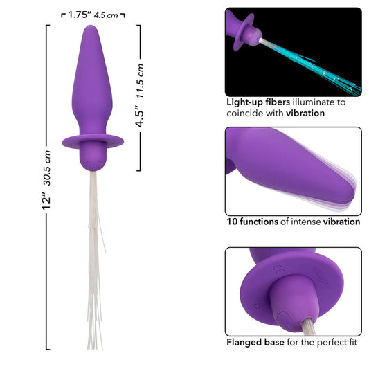 CALEXOTICS - SOUTHERN LIGHTS LIGHT UP PLUG ANAL CON LUCES 10 VIBRACIONES SILICONA VIOLETA CALEXOTICS