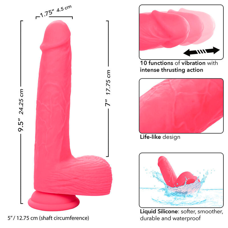 CALEXOTICS - STUDS VIBRADOR REALÍSTICO 10 VIBRACIONES Y ROSA CALEXOTICS