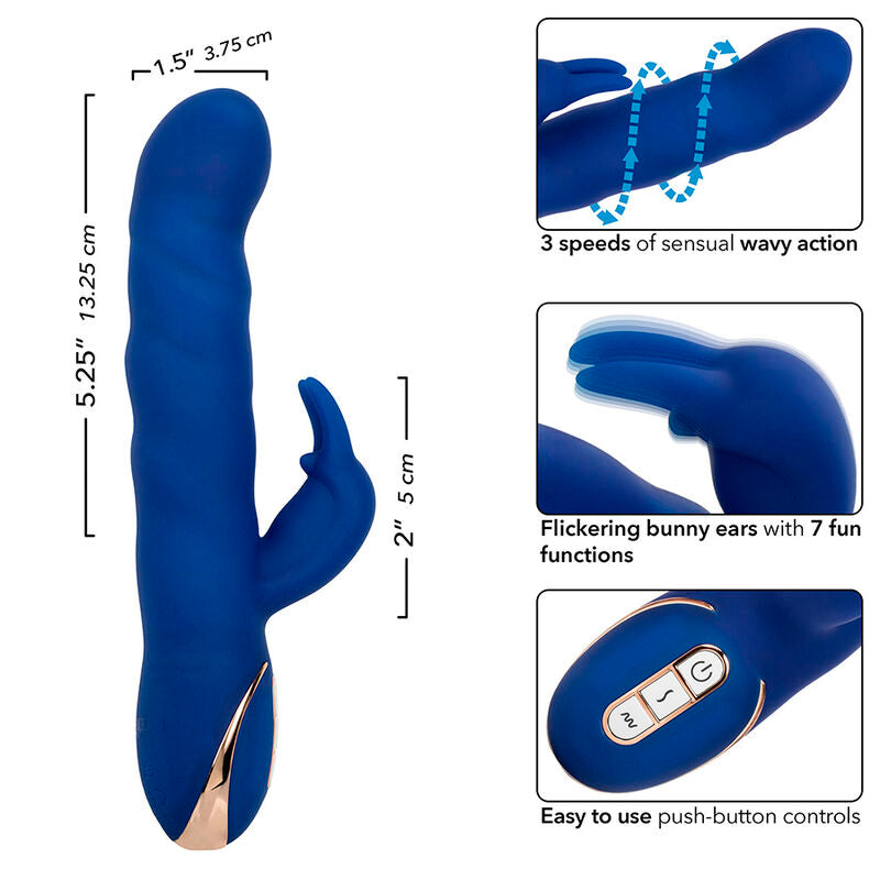 CALEXOTICS - JACK VIBRADOR RABBIT MOVIMIENTO DE ONDAS AZUL CALEXOTICS