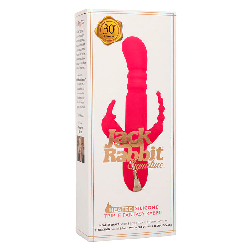 CALEXOTICS - JACK FANTASY TRIPLE VIBRADOR CALENTABLE RABBIT ROSA CALEXOTICS