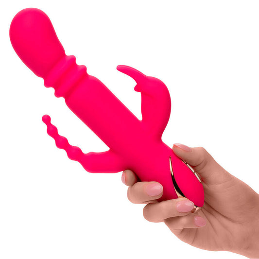 CALEXOTICS - JACK FANTASY TRIPLE VIBRADOR CALENTABLE RABBIT ROSA CALEXOTICS