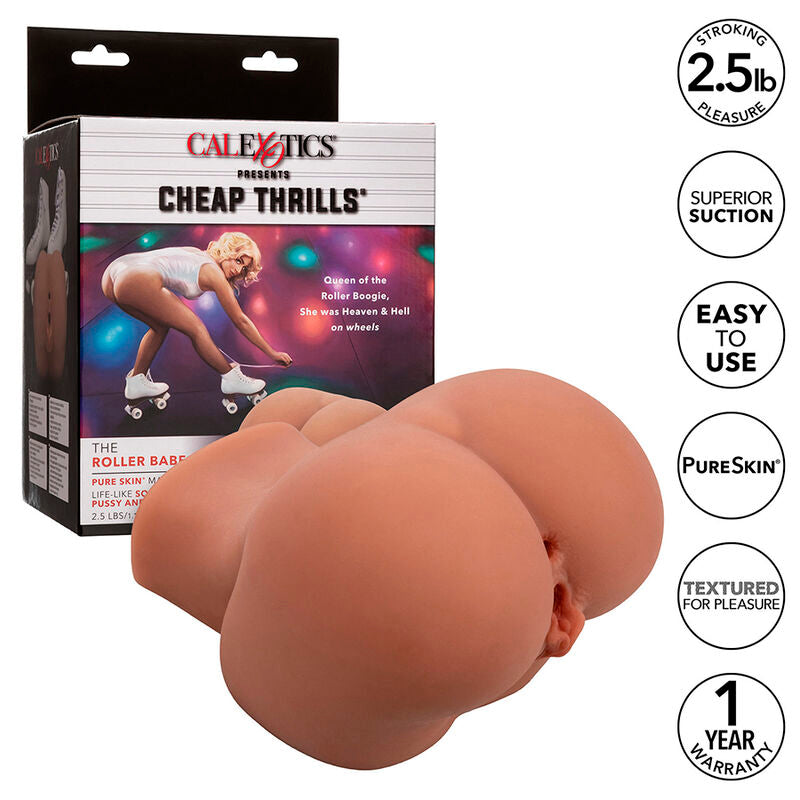 CALEXOTICS - THE ROLLER BABE DOBLE MASTURBADOR REALÍSTICO NATURAL CALEXOTICS