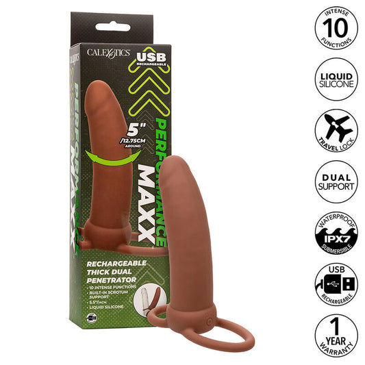 CALEXOTICS - MAXX DOBLE PENETRADOR GRUESO 10 VIBRACIONES MULATO CALEXOTICS