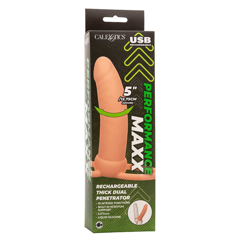 CALEXOTICS - MAXX DOBLE PENETRADOR GRUESO 10 VIBRACIONES NATURAL CALEXOTICS
