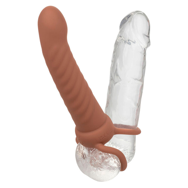 CALEXOTICS - MAXX DOBLE PENETRADOR ACANALADO 10 VIBRACIONES MULATO CALEXOTICS