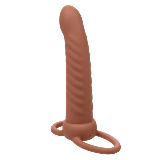 CALEXOTICS - MAXX DOBLE PENETRADOR ACANALADO 10 VIBRACIONES MULATO CALEXOTICS