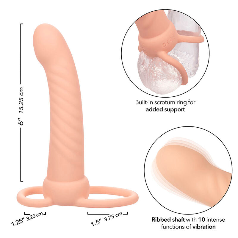 CALEXOTICS - MAXX DOBLE PENETRADOR ACANALADO 10 VIBRACIONES NATURAL CALEXOTICS