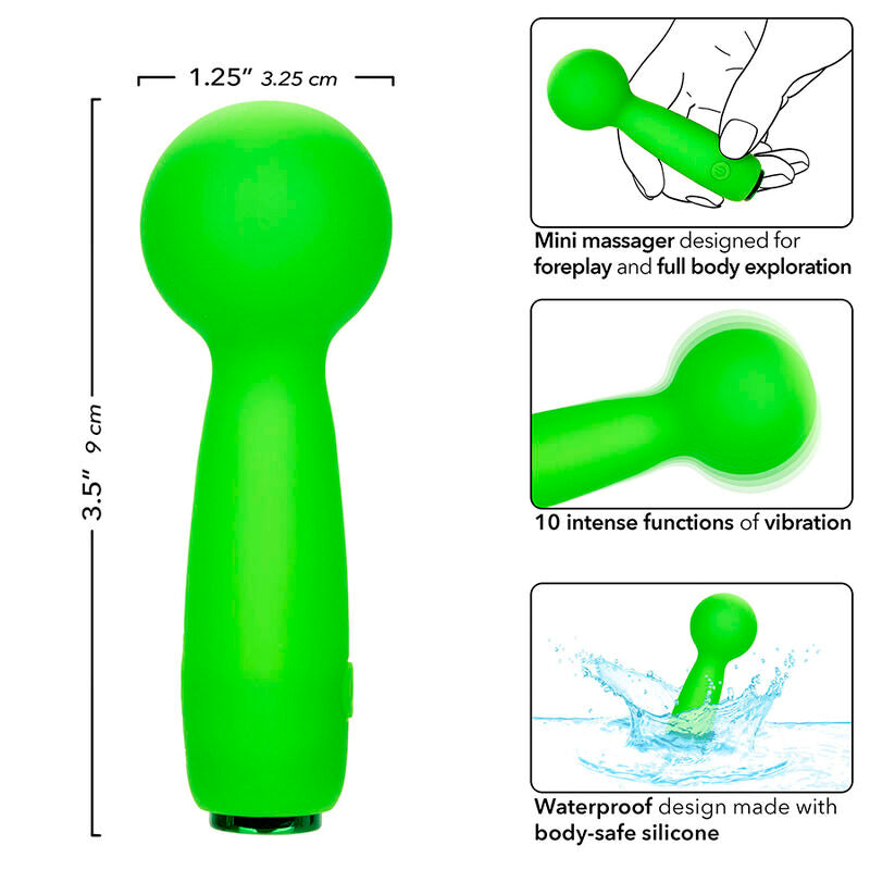 CALEXOTICS - NEON VIBES THE BUBBLY VIBE MINI MASAJEADOR 10 VIBRACIONES VERDE CALEXOTICS