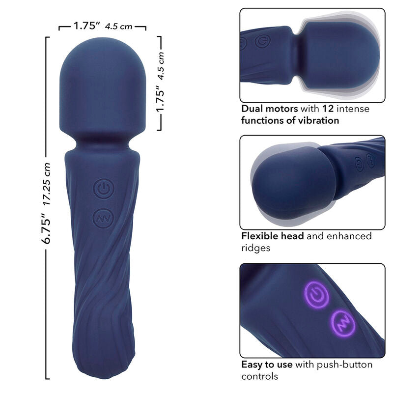 CALEXOTICS - CHARISMA ALLURE MASAJEADOR DOBLE MOTOR 12 FUNCIONES 17,25 CM X 4,5 CM MORADO CALEXOTICS