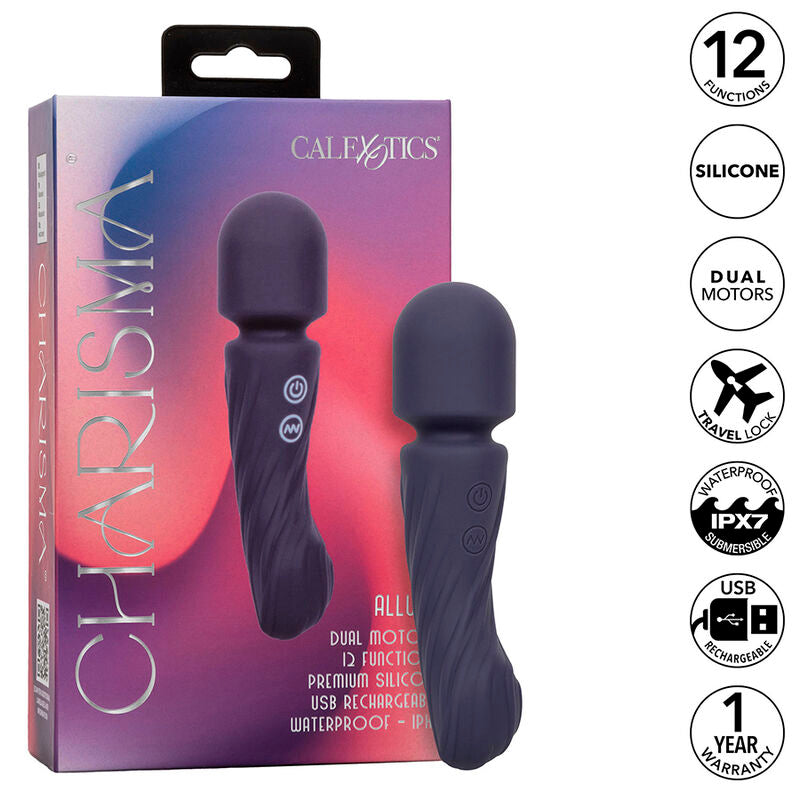 CALEXOTICS - CHARISMA ALLURE MASAJEADOR DOBLE MOTOR 12 FUNCIONES 17,25 CM X 4,5 CM MORADO CALEXOTICS
