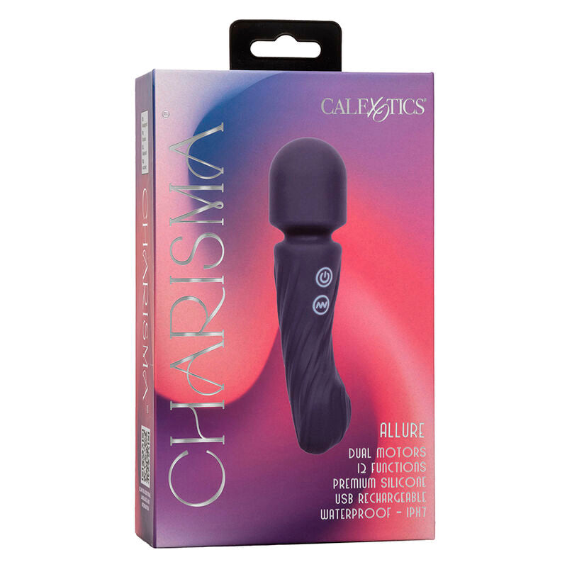 CALEXOTICS - CHARISMA ALLURE MASAJEADOR DOBLE MOTOR 12 FUNCIONES 17,25 CM X 4,5 CM MORADO CALEXOTICS