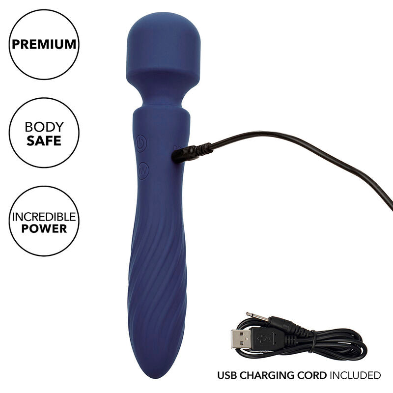 CALEXOTICS - CHARISMA MYSTIQUE MASAJEADOR DOBLE MOTOR 12 FUNCIONES 21,5 CM X 4,5 CM MORADO CALEXOTICS
